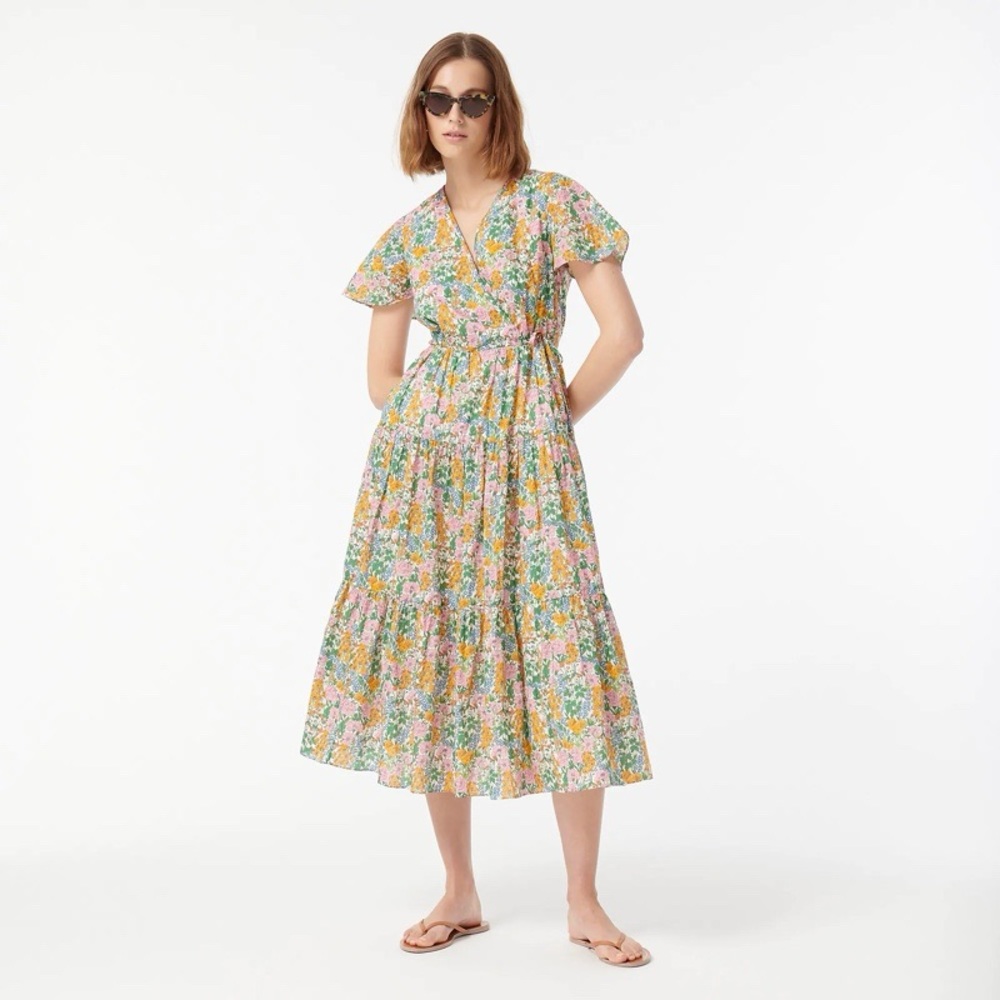 J. Crew Liberty Fauxwrap dress floral